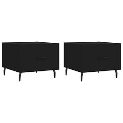 Maison Chic Lot de 2 Tables basses,Table Console pour salon noir 50x50x40 cm bois d'ingénierie -MN93373