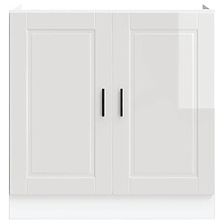 Avis vidaXL Meuble bas pour évier Porto blanc brillant 80x46x81,5 cm