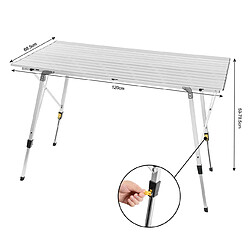 Helloshop26 Table de camping jardin en aluminium avec sac de transport pour 4-6 personnes 19_0000936