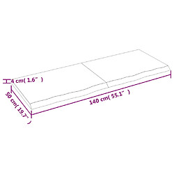 vidaXL Étagère murale 140x50x(2-4) cm bois de chêne massif non traité pas cher