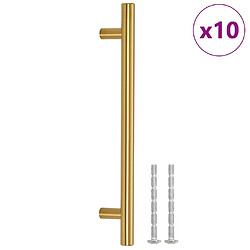 vidaXL Poignées d'armoire 10 pcs doré 160 mm acier inoxydable