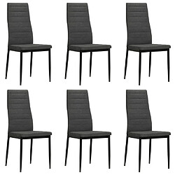 vidaXL Chaises à manger lot de 6 gris foncé tissu