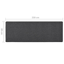 vidaXL Tapis de couloir Anthracite 80x250 cm pas cher