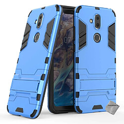 Htdmobiles Coque rigide anti choc pour Nokia 8.1 (2019) + verre trempe - BLEU CLAIR