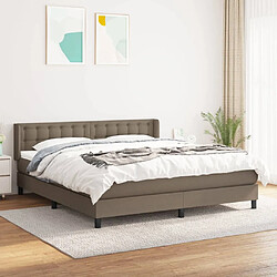 vidaXL Sommier à lattes de lit avec matelas Taupe 160x200 cm Tissu