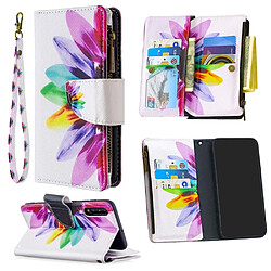 Etui en PU fermeture éclair à motifs élégant avec 9 porte-cartes coloré pour votre Samsung Galaxy A30s/A50/A50s