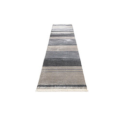 Avis Vidal Tapis de couloir en laine 386x79 gris Darya