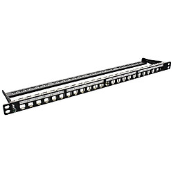 Panneau de brassage vierge InLine® 19 "Cat.6A 24 ports 0.5U noir