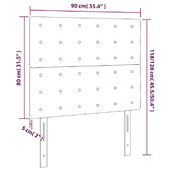 vidaXL Tête de lit à LED Noir 90x5x118/128 cm Similicuir pas cher