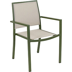 JardiLINE Fauteuil empilable en aluminium Santorin kaki.