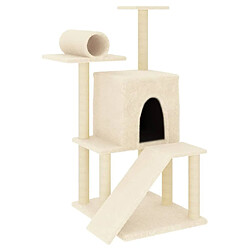 Arbre à chat avec griffoirs,niche pour chat en sisal crème 110,5 cm -MN87599