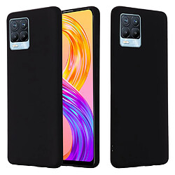 Coque en silicone Liquide de couleur unie avec sangle souple noir pour votre Realme 8/8 Pro