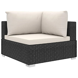 Acheter Maison Chic Salon de jardin 4 pcs + coussins - Mobilier/Meubles de jardin - Table et chaises d'extérieur Résine tressée Noir -MN41375