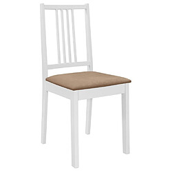 Maison Chic Lot de 2 Chaises de Salle à Manger | Chaise à manger,Fauteuil avec coussins blanc bois solide -GKD73142