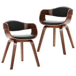 Maison Chic Lot de 2 Chaises à manger modernes,Chaises à dîner bois courbé et similicuir -MN76129