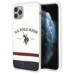 Us Polo U.S Polo Coque pour iPhone 11 Pro Tricolor Stripes Antichoc Blanc