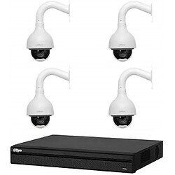 Dahua Kit de Vidéosurveillance Enregistreur DVR 2 ports HDMI et 4 Caméras Dôme Analogiques HDCVI