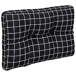 Avis vidaXL Coussin de palette motif à carreaux noir 60x40x12 cm tissu