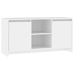 Maison Chic Meuble TV scandinave - Banc TV pour salon Blanc 102x37,5x52,5 cm Aggloméré -MN69374