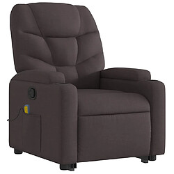 Avis vidaXL Fauteuil inclinable de massage Marron foncé Tissu