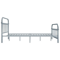 Avis vidaXL Cadre de lit sans matelas gris métal 140x200 cm