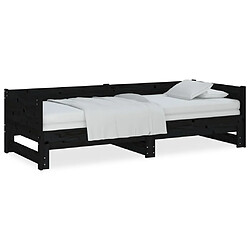 vidaXL Lit coulissant sans matelas noir 2x(90x190) cm