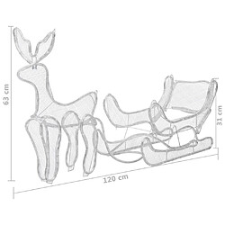 vidaXL Cordon lumineux de Noël Renne et traîneau avec maille 432 LED pas cher