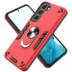 Coque en TPU antichoc avec béquille à anneau magnétique rouge pour votre Samsung Galaxy S22 5G