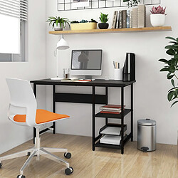 vidaXL Bureau d'ordinateur Noir 105x55x72 cm MDF et métal