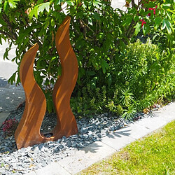 Jardinex Déco jardin flamme... 82 cm - Rouille