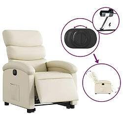 Maison Chic Fauteuil Relax pour salon, Fauteuil inclinable électrique crème similicuir -GKD52357 pas cher