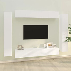 vidaXL Ensemble de meubles TV 8 pcs Blanc Bois d'ingénierie