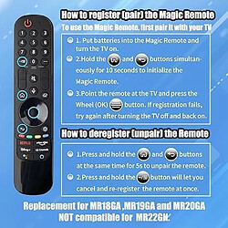 SANAG Mr21Ga Magic Telecommande De Rechange Pour Magic Tv, Telecommande Universelle Compatible Avec 2021 4K 8K Uhd Oled Qned Nanocell Smart Tv(Avec Pointeur Et Fonction Vocale)(A)