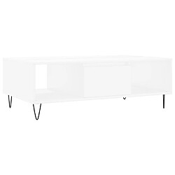 Maison Chic Table basse,Table Console Table d'appoint, Table pour salon blanc 104x60x35 cm bois d'ingénierie -MN45787