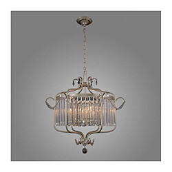 Avis Luminaire Center Suspension en cristal Rinaldo Champagne argent Diametre 66 Cm