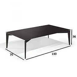 Inside 75 Table basse ROCKY en verre noir