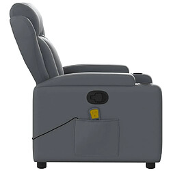 Maison Chic Fauteuil de massage inclinable,Fauteuil luxe de relaxation Gris Similicuir -MN68694 pas cher