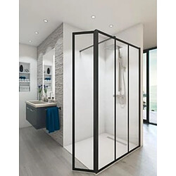 SAINT GOBAIN Paroi de douche en kit Baleares atelier n°8 - Verre Timeless 8 mm trempé - L.100 cm x H.198 cm