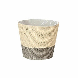 Ibergarden Cache-pot 15 x 15 x 14 cm Gris Naturel Corde Plastique (24 Unités)