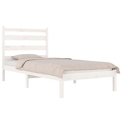 Avis Maison Chic Lit Moderne Chambre - Cadre/structure de lit pour adulte Blanc Bois de pin massif 100x200 cm -MN37881