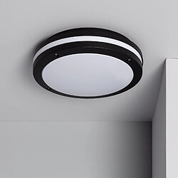 Ledkia Plafonnier Rond Métal Corso Ø300 mm pour Extérieur IP54 Noir