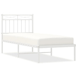 Maison Chic Lit adulte - Cadre de lit métal avec tête de lit,Structure du lit Contemporain pour chambre blanc 75x190 cm -MN96497