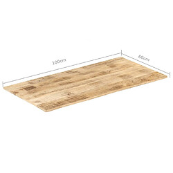 vidaXL Dessus de table bois de manguier solide 15-16 mm 100x60 cm pas cher