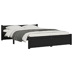 Avis vidaXL Cadre de lit sans matelas noir bois massif 140x190 cm