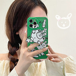 GUPBOO Étui pour iPhone11 Support de cas de téléphone portable de dessin animé drôle d'ours et de lapin