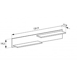 Pegane Etagère murale coloris chêne vieilli - Longueur 131,90 x profondeur 17,80 x hauteur 19,50 cm