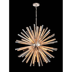 Avis Luminaire Center Suspension 16 ampoules Nickel poli,or champagne