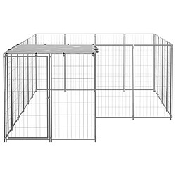 Avis Helloshop26 Chenil extérieur cage enclos parc animaux chien argenté 6,05 m² acier 02_0000292