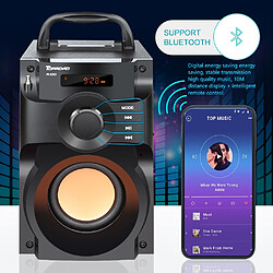 Universal Haut-parleur Bluetooth sans fil subwoofer stéréo haut-parleur à colonne support FM radio télécommande | haut-parleur musique | haut parleur Bluetooth haut parleur stéréo (noir) pas cher