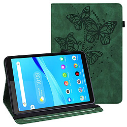 Etui en PU motif papillon avec support et porte-cartes vert pour votre Lenovo Tab M10 HD Gen 2 TB-X306X